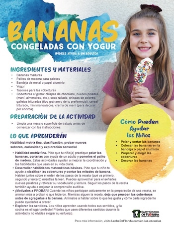 Instrucciones para Bananas Congeladas con Yogur