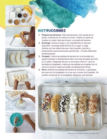 Instrucciones para Bananas Congeladas con Yogur