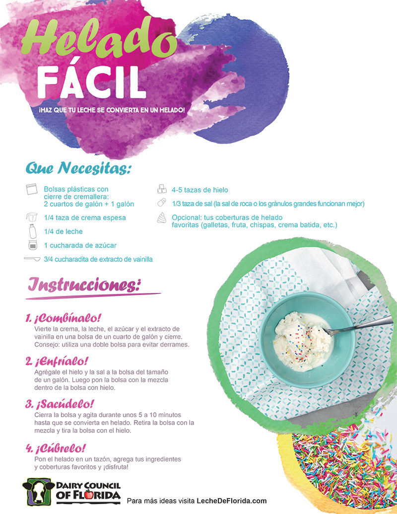 Instrucciones para Helado Fácil