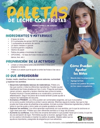 Instrucciones para Paletas de Leche