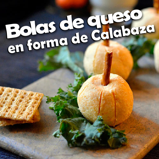 bolas de queso en forma de calabaza imagen