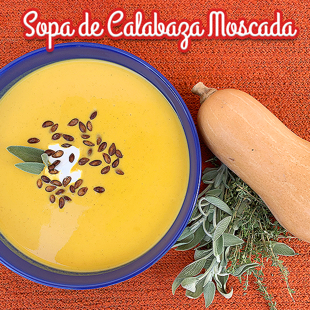 sopa de calabaza moscada