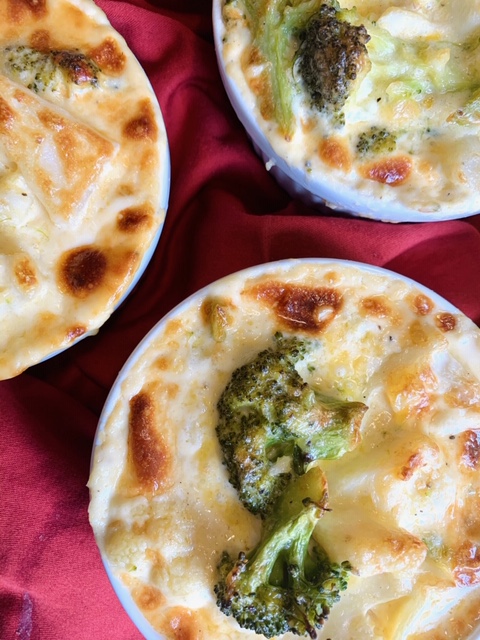 Cacerola de Brócoli y Coliflor Gratinada
