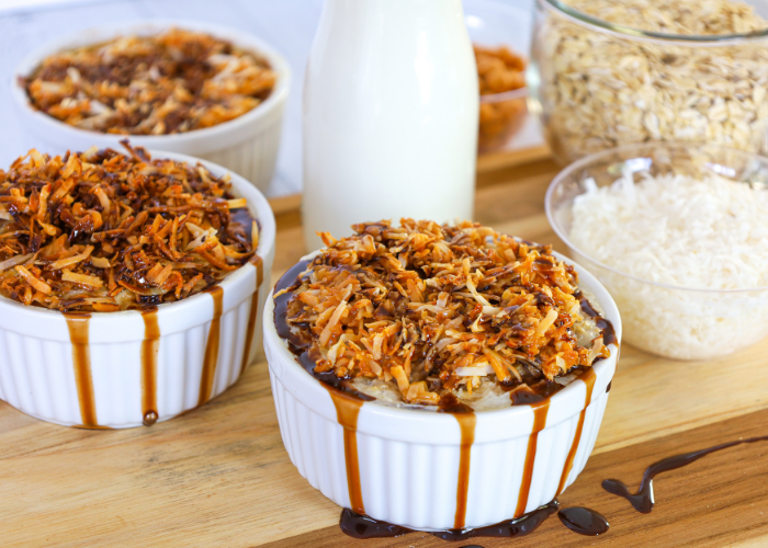 Avena de Coco, Chocolate y Caramelo al Horno