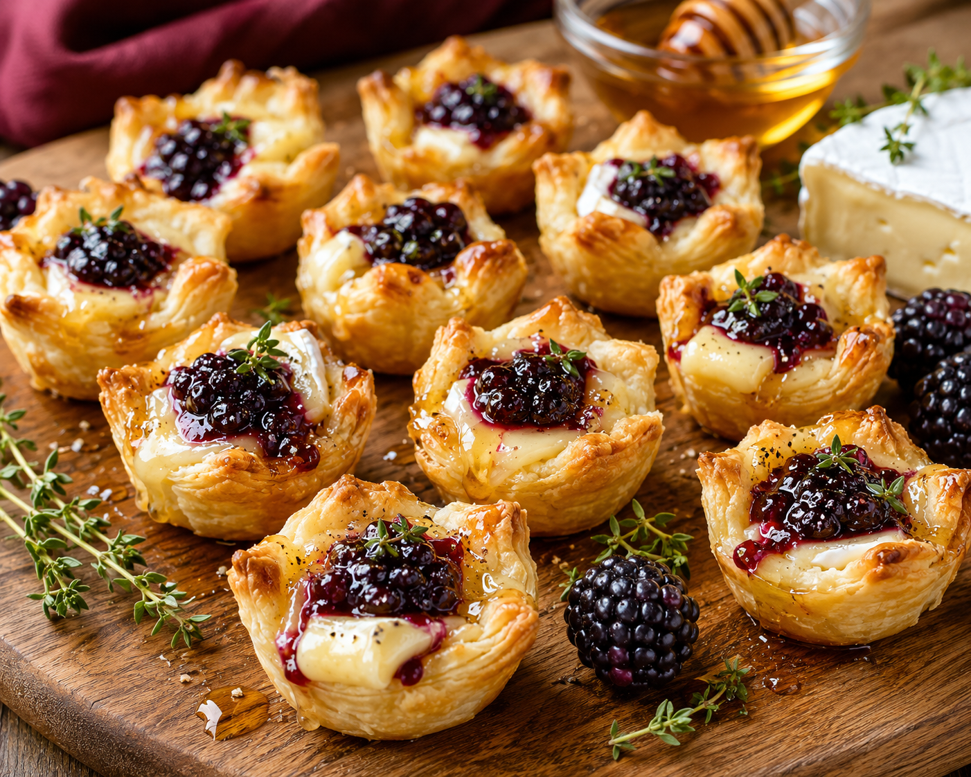 Bocaditos Franceses de Brie con Mermelada de Zarzamora
