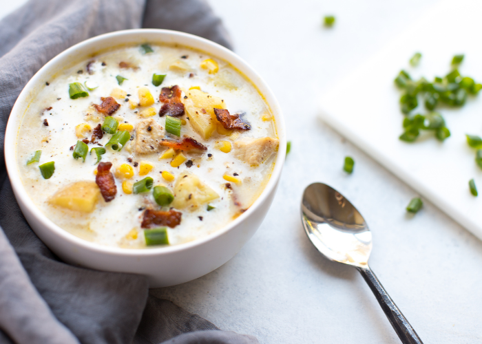 SOPA DE CREMA DE MAÍZ Y POLLO EN OLLA DE PRESIÓN INSTANTÁNEA