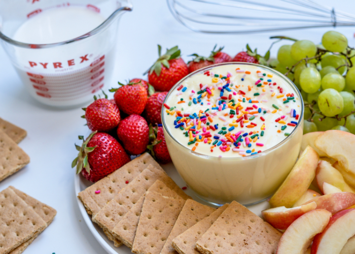Dip de pudín de vainilla para frutas