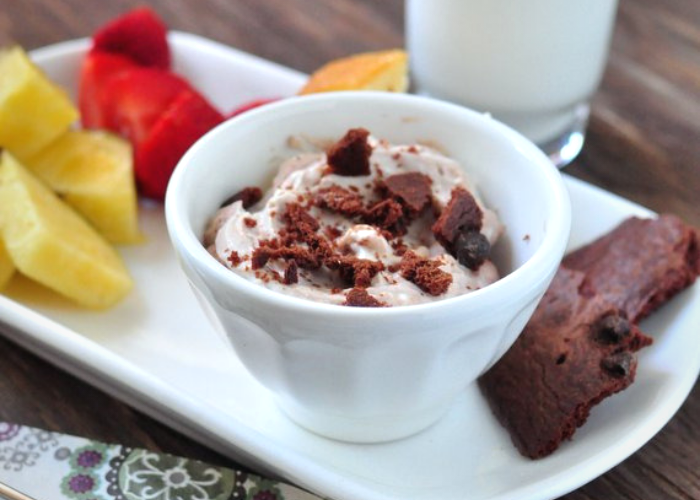 Fondue de Yogur con Bownie Brittle
