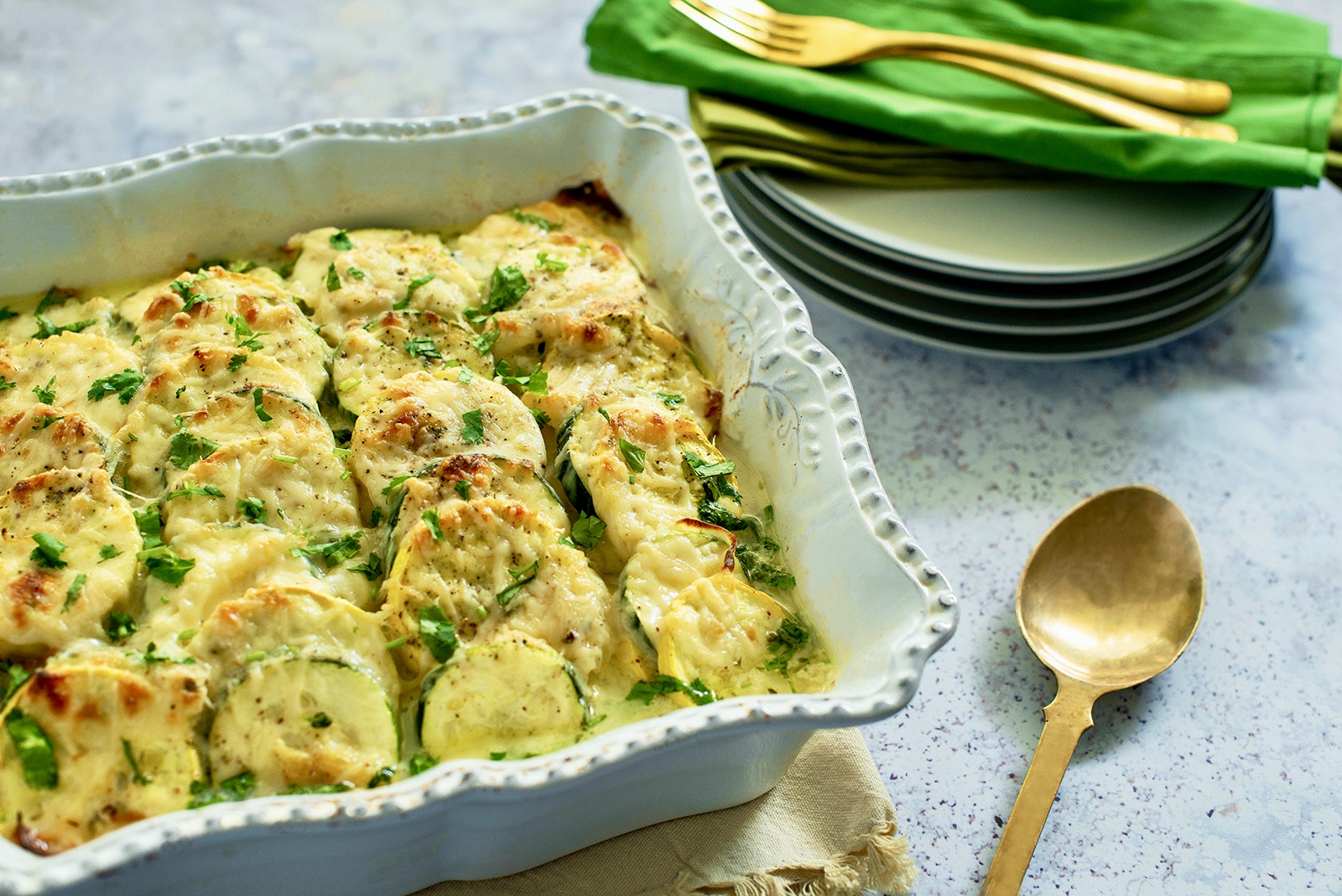 Gratinado de Calabacin y Jalapeño