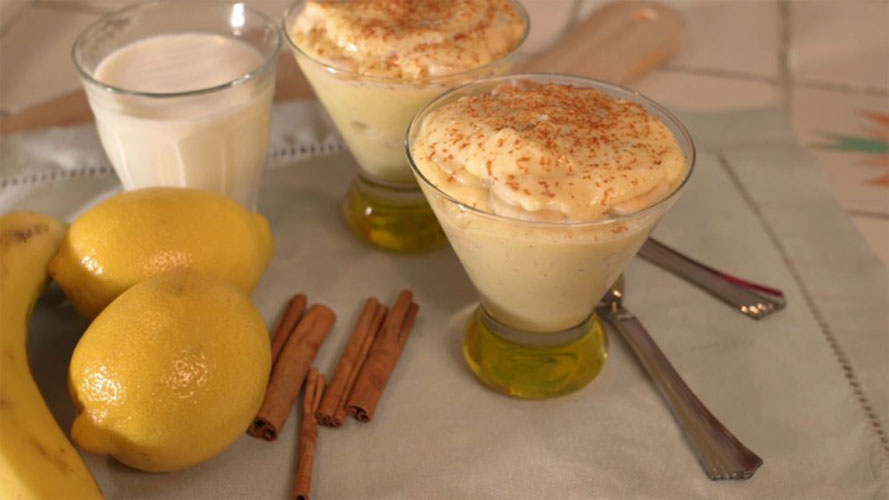 Natilla De Vainilla Con Bananas